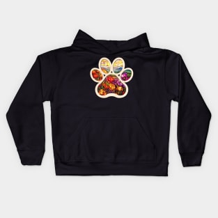 Dog Paw Flower Kids Hoodie